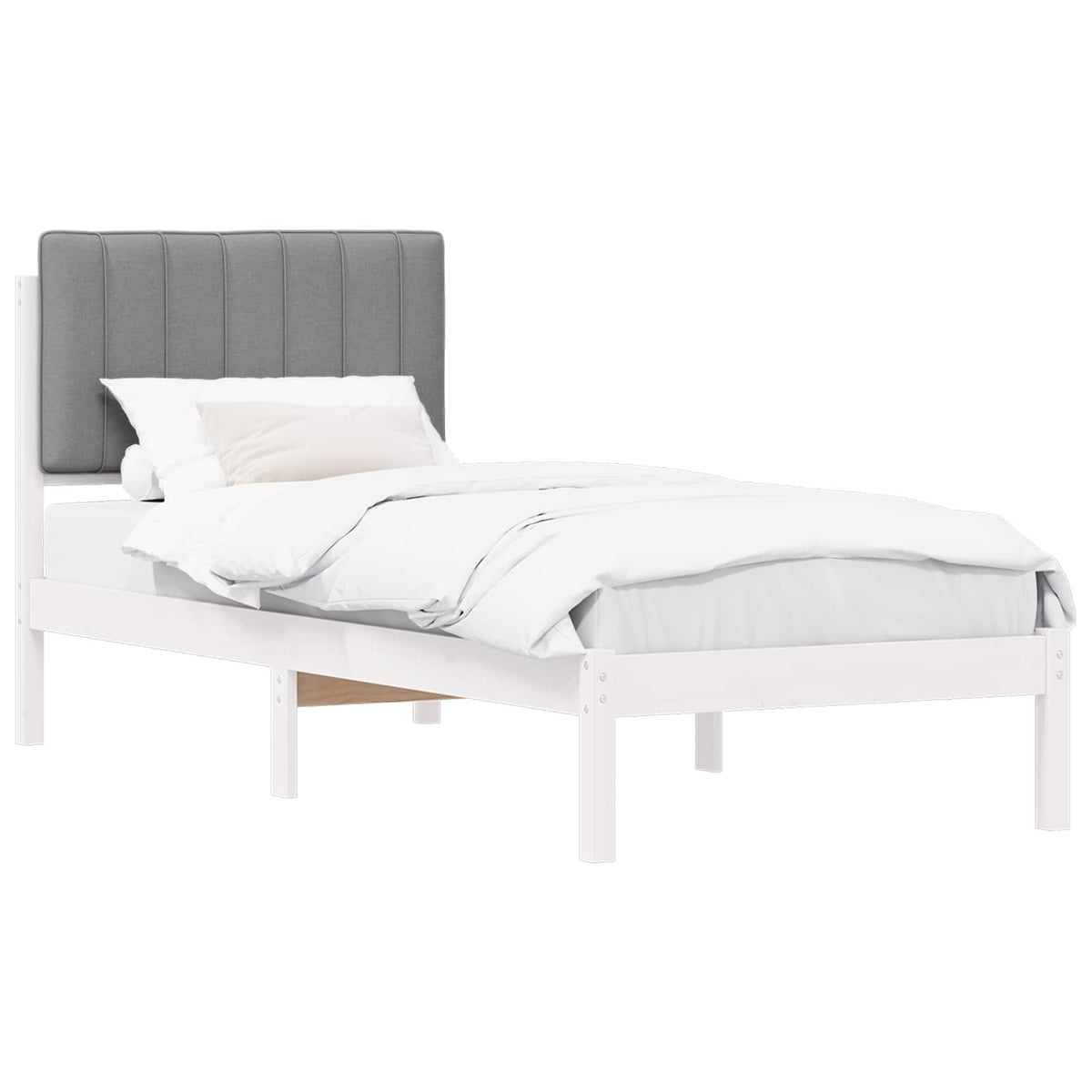Krevetni okvir s tapiciranim uzglavljem Svijetlo siva Svjetlosiva 205.5 x 85.5 x 84.5 cm