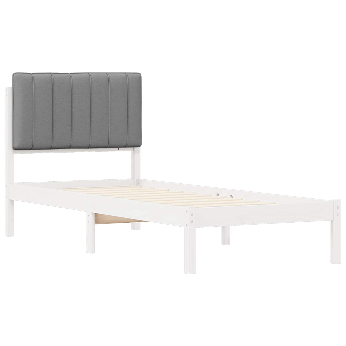 Krevetni okvir s tapiciranim uzglavljem Svijetlo siva Svjetlosiva 205.5 x 85.5 x 84.5 cm