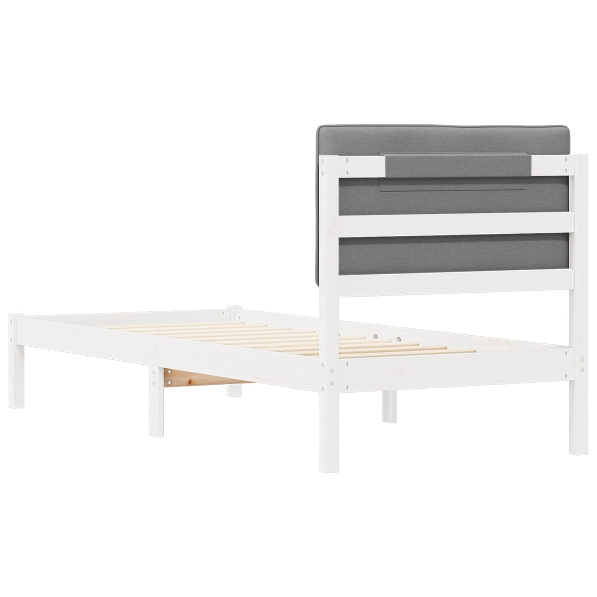 Krevetni okvir s tapiciranim uzglavljem Svijetlo siva Svjetlosiva 205.5 x 85.5 x 84.5 cm