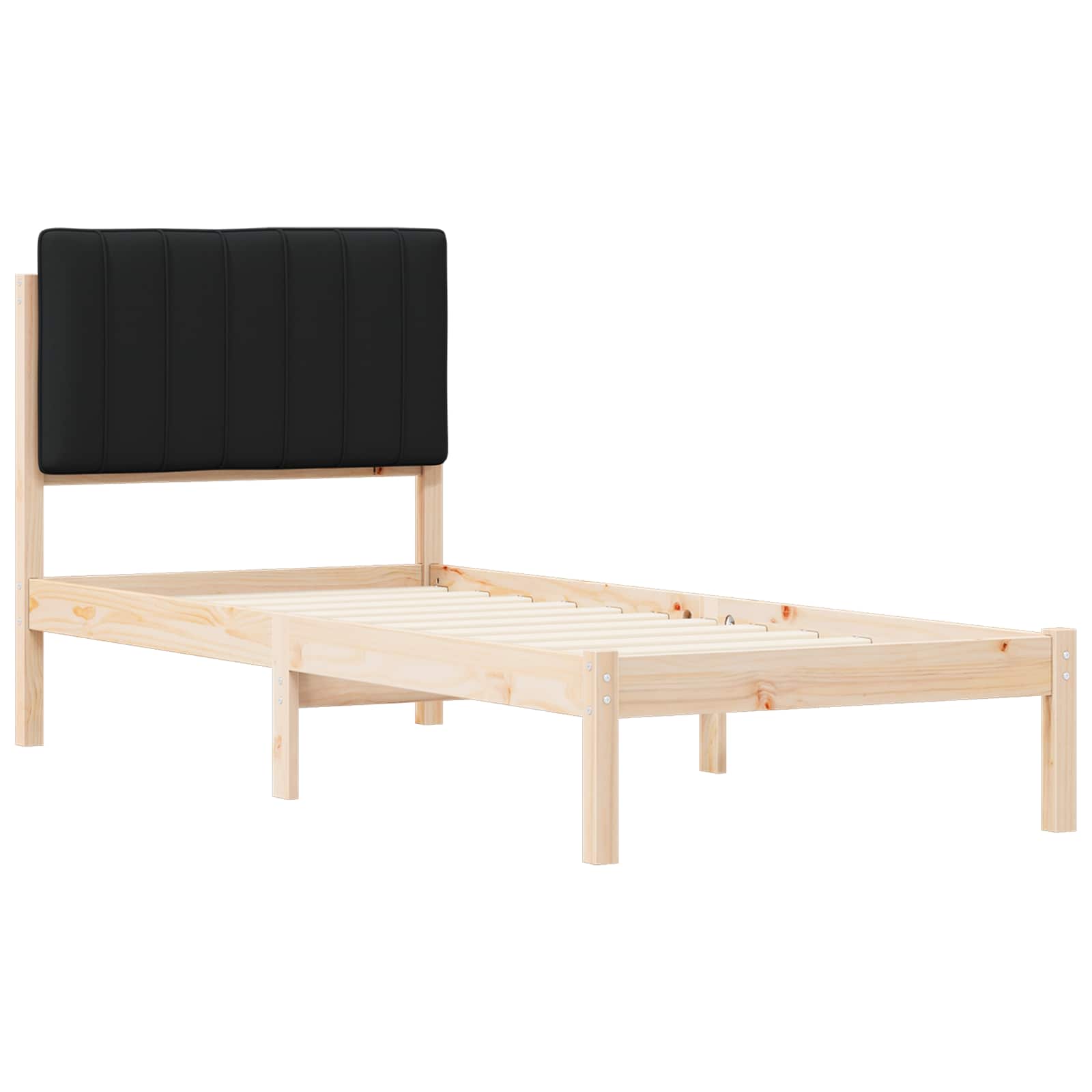 Krevetni okvir s tapiciranim uzglavljem Crna 75 x 190 cm