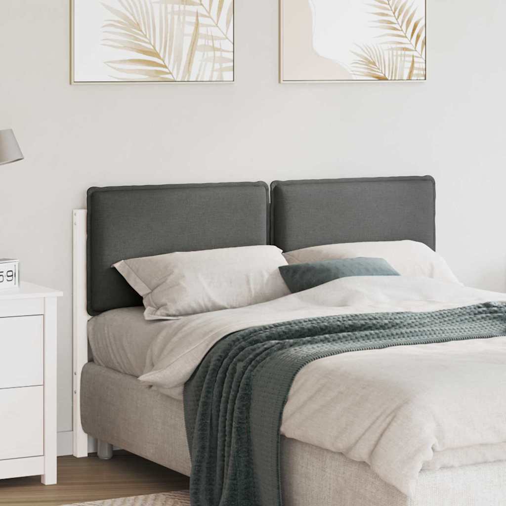 Tapecirani uzglavlje s uzglavljem Bijela i svijetlo siva 150 cm