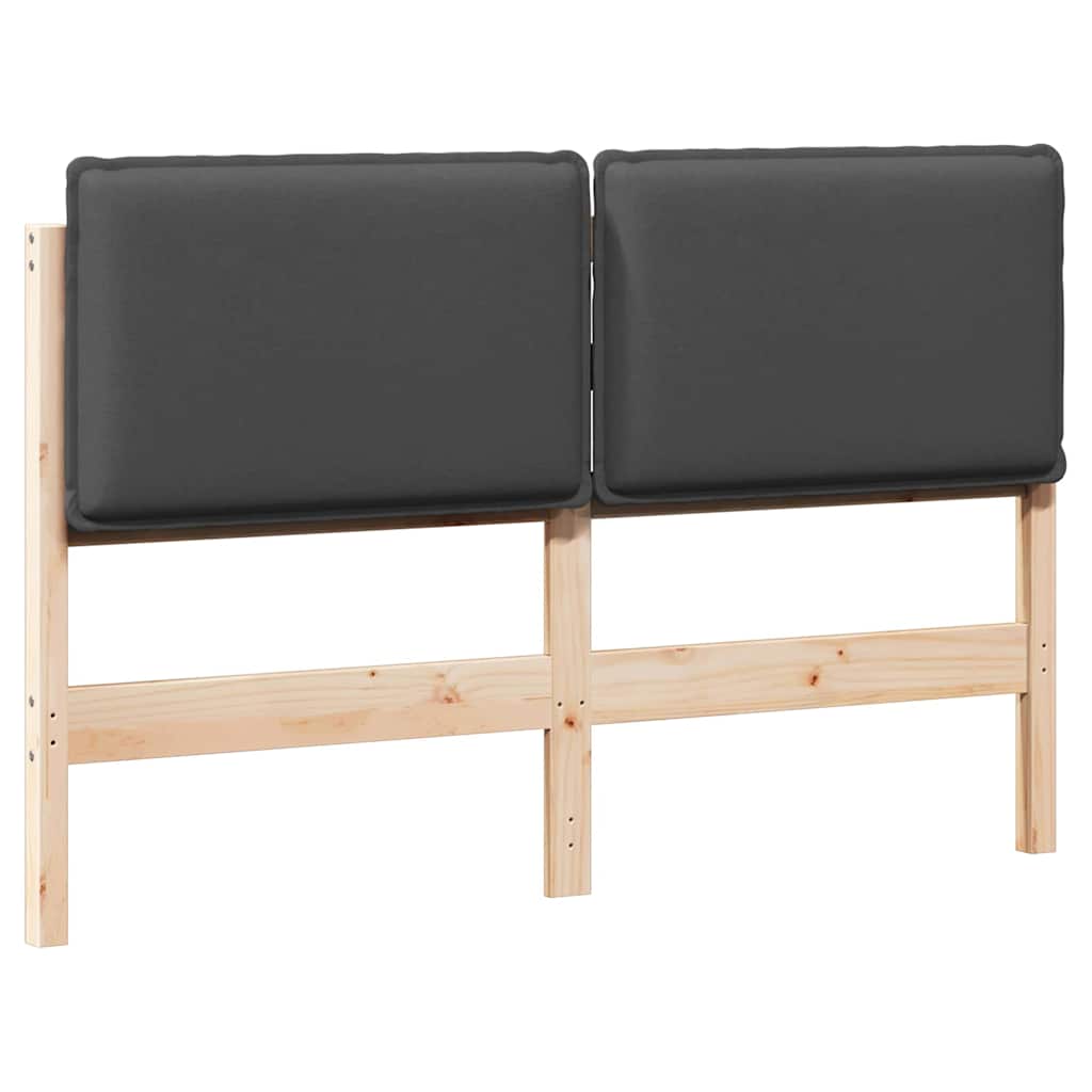 Tapecirani uzglavlje s uzglavljem Prirodna i tamno siva 140 cm