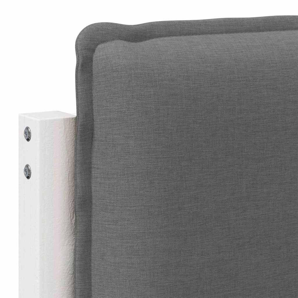 Tapecirani uzglavlje s uzglavljem Bijela i svijetlo siva 75 cm