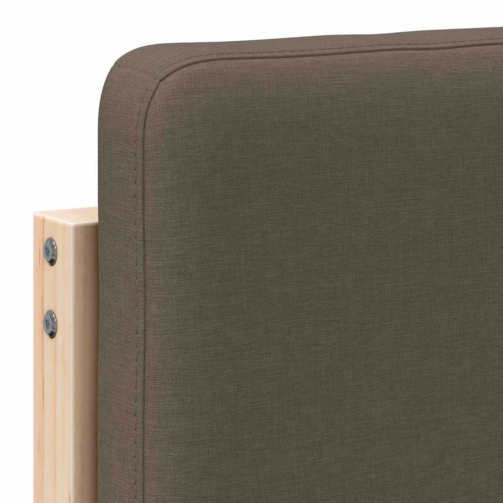 Tapecirani uzglavlje Smeđa i taupe 135 cm Čvrsto borovo drvo