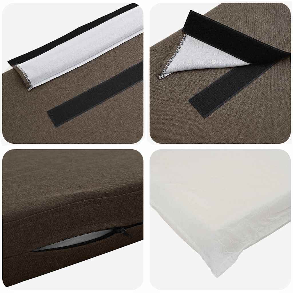 Tapecirani uzglavlje Smeđa i taupe 90 cm Čvrsto borovo drvo