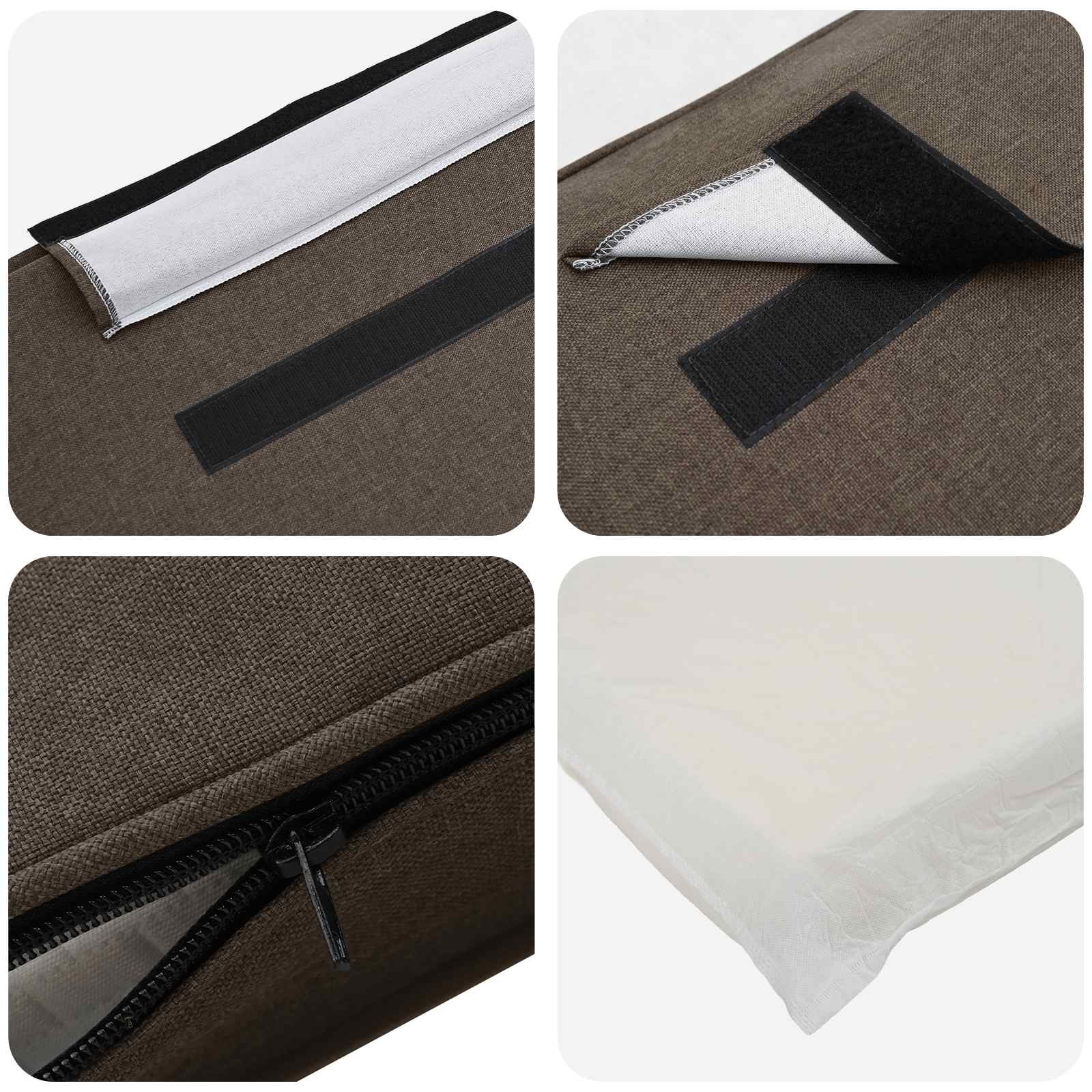 Tapecirani uzglavlje Smeđa i taupe 80 cm Čvrsto borovo drvo
