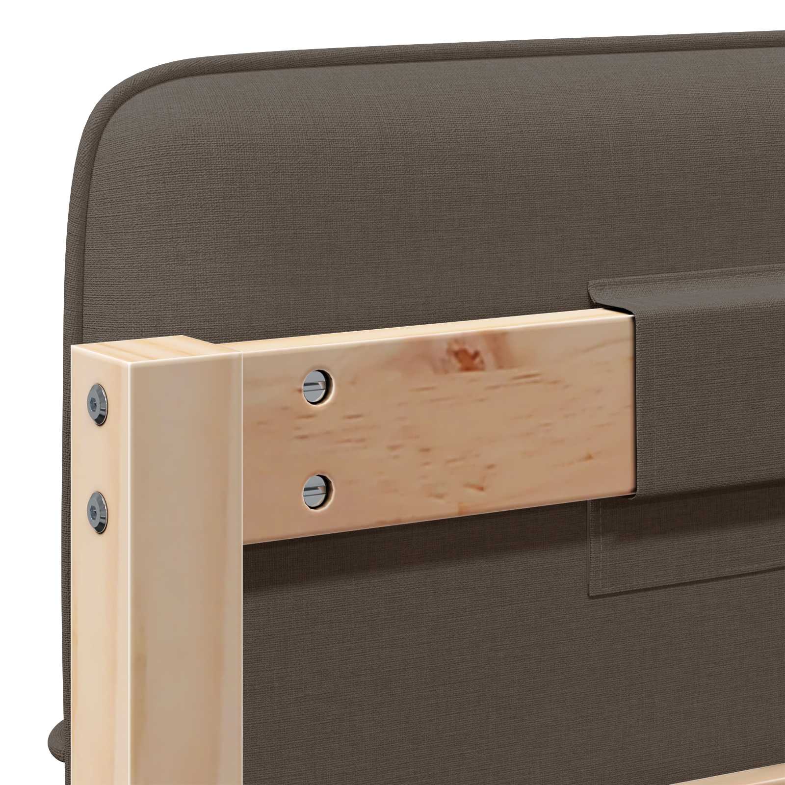 Tapecirani uzglavlje Smeđa i taupe 80 cm Čvrsto borovo drvo