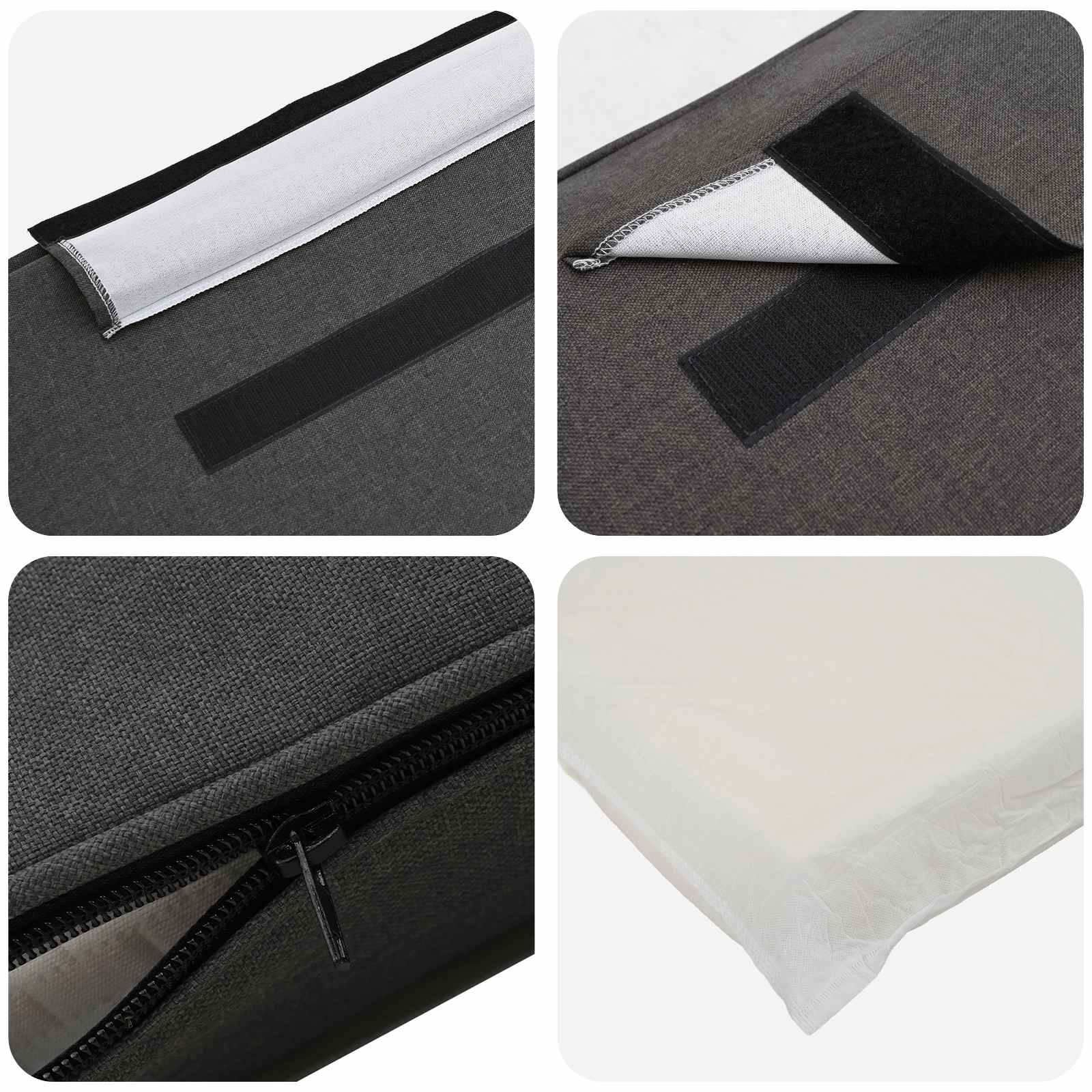 Tapecirani uzglavlje s uzglavljem Smeđa i tamno siva 75 cm