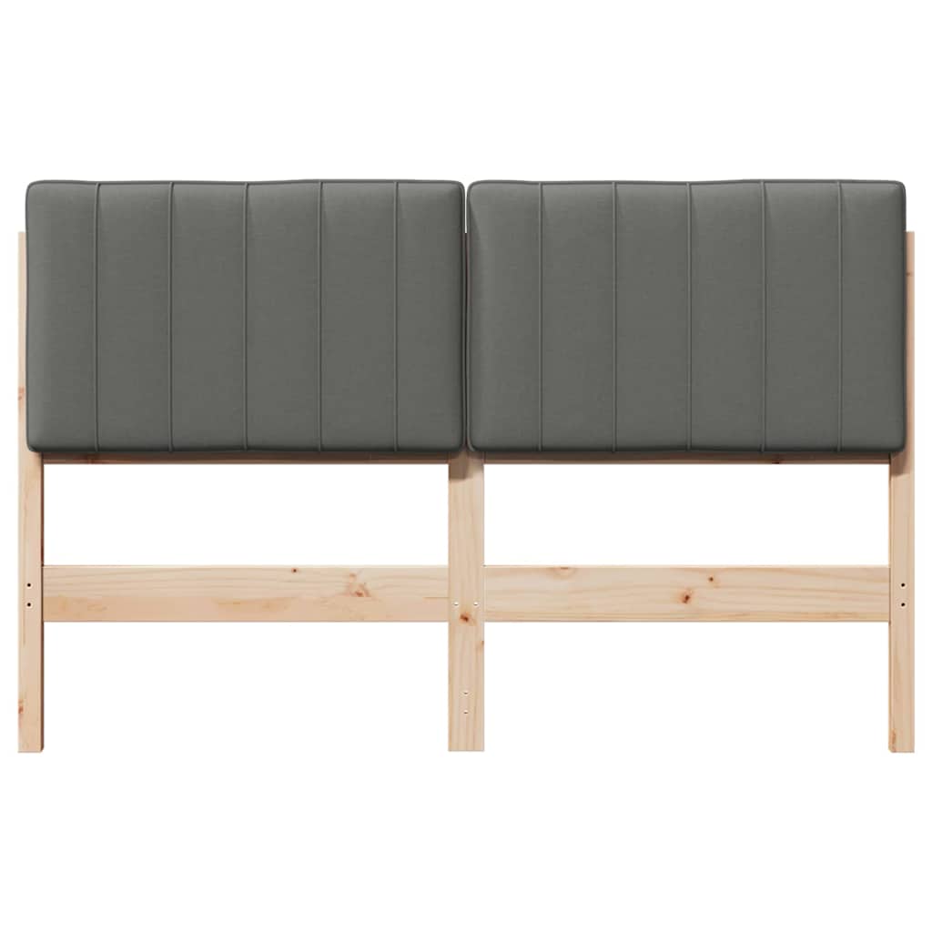 Tapecirani uzglavlje s uzglavljem Smeđa i svijetlosiva 135 cm