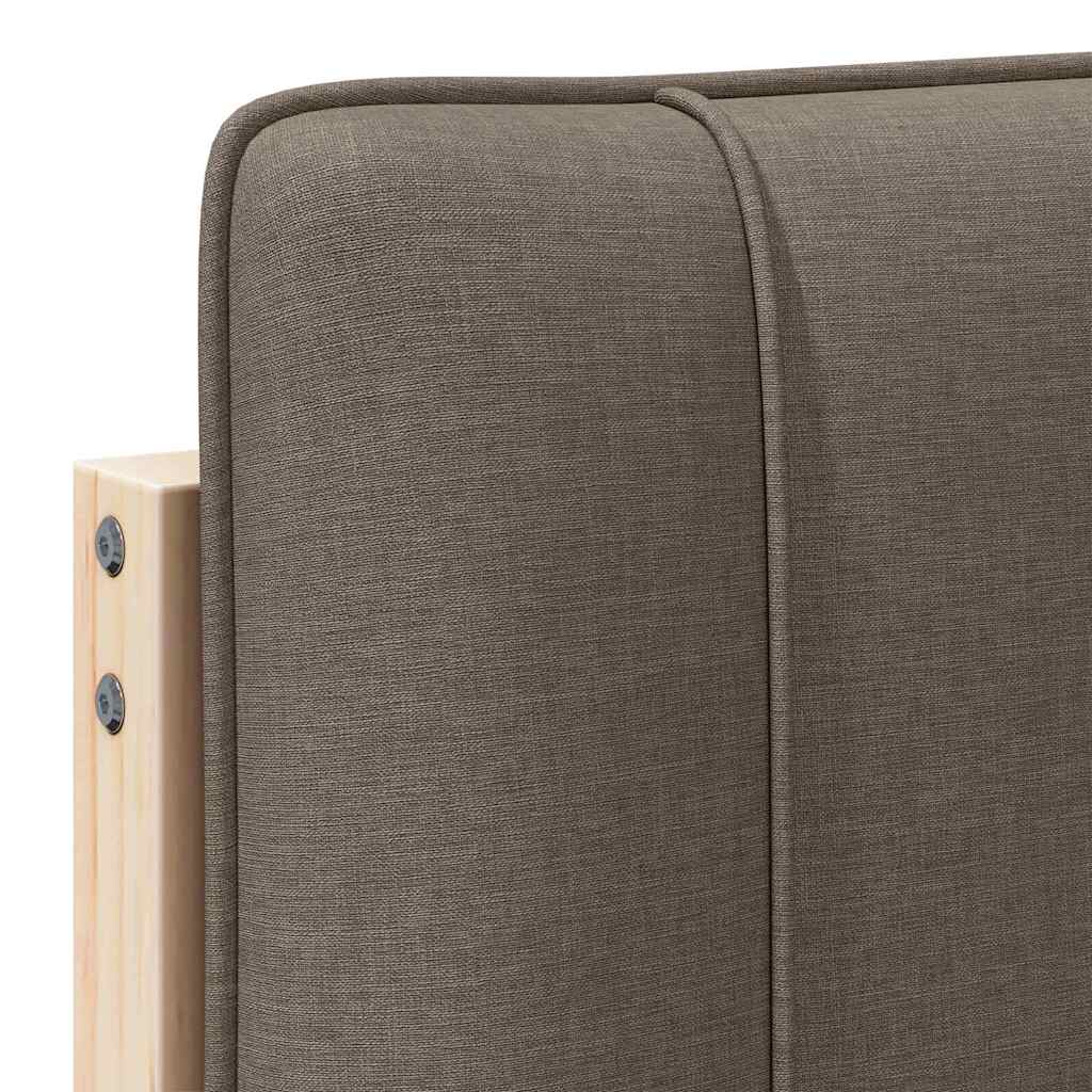 Tapecirani uzglavlje Smeđa i taupe 135 cm Čvrsto borovo drvo