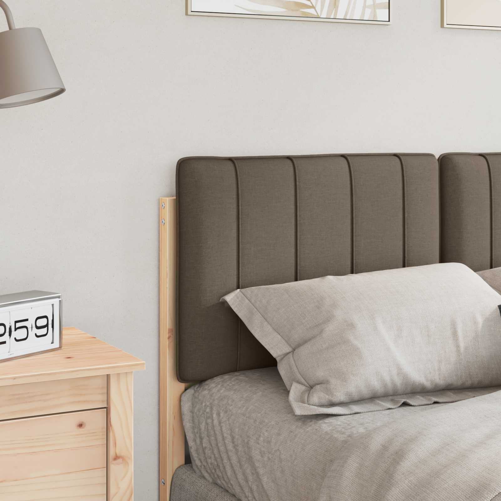 Tapecirani uzglavlje Smeđa i taupe 120 cm Čvrsto borovo drvo