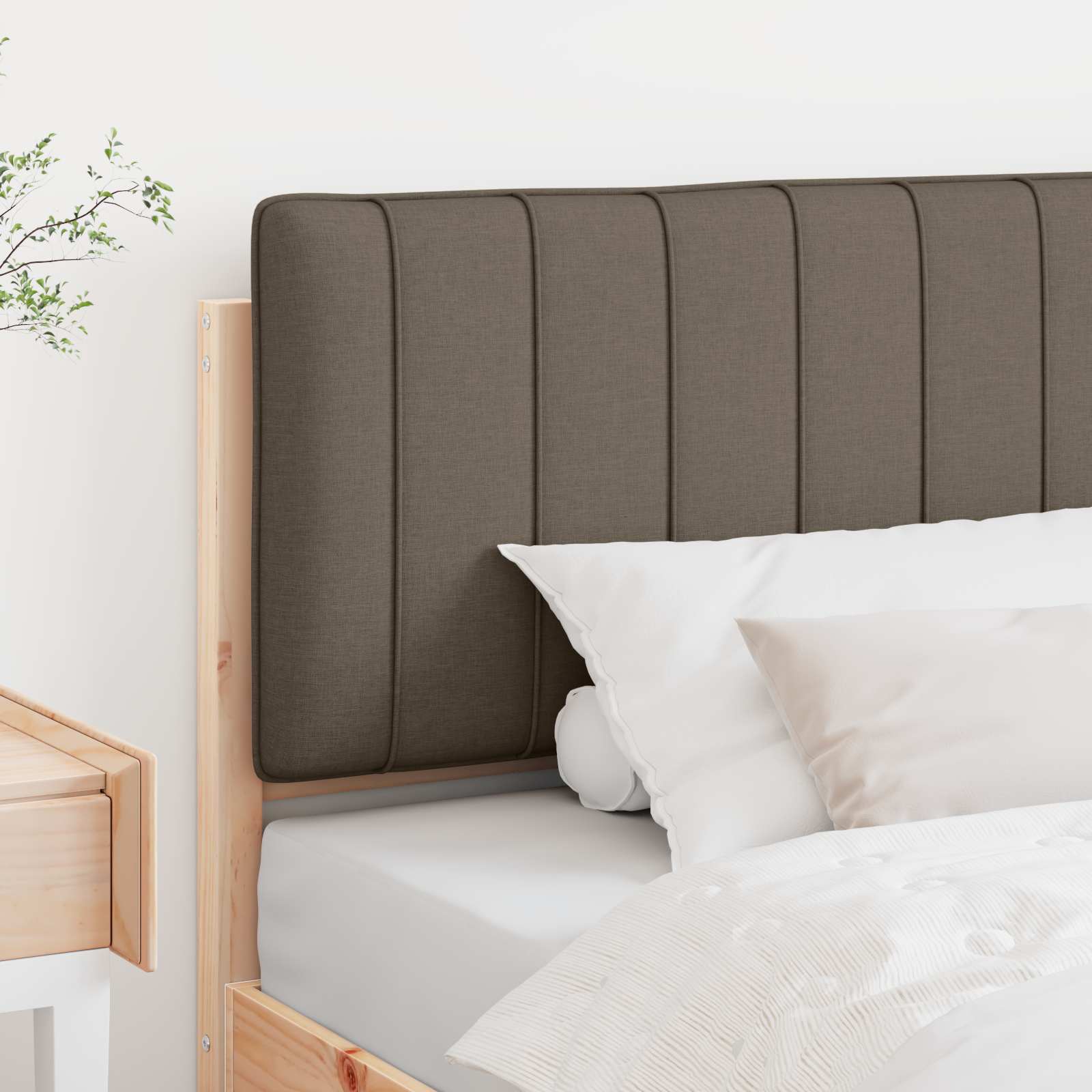Tapecirani uzglavlje Smeđa i taupe 100 cm Čvrsto borovo drvo