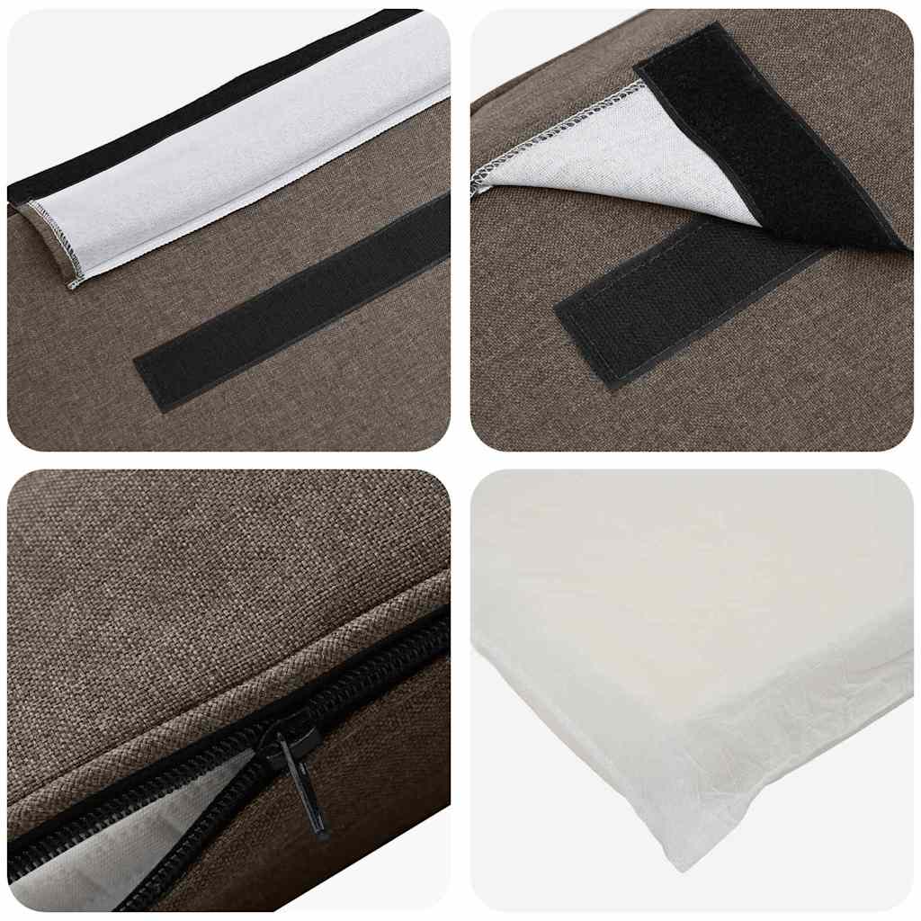 Tapecirani uzglavlje Smeđa i taupe 80 cm Čvrsto borovo drvo