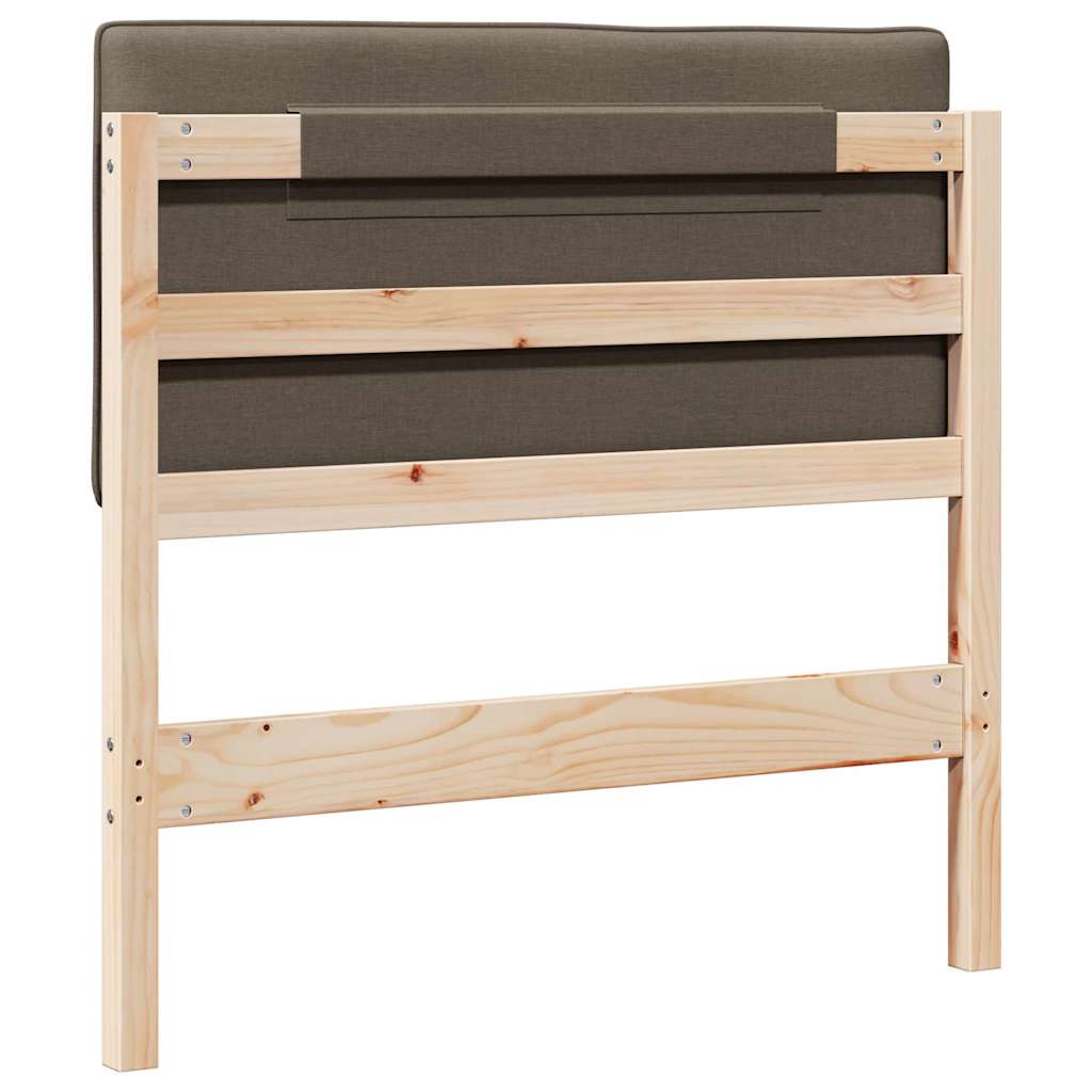Tapecirani uzglavlje Smeđa i taupe 80 cm Čvrsto borovo drvo