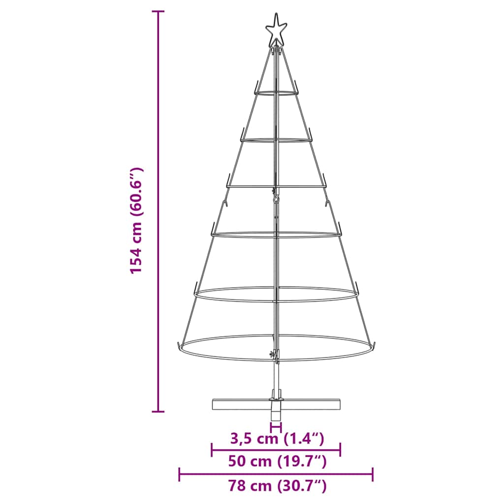 Božićno drvo u obliku čunja s stalakom Crna 154 cm Čelik