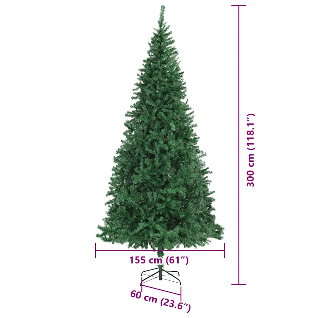 Umjetno božićno drvce Zelena 300 cm PVC i Metal i Plastika