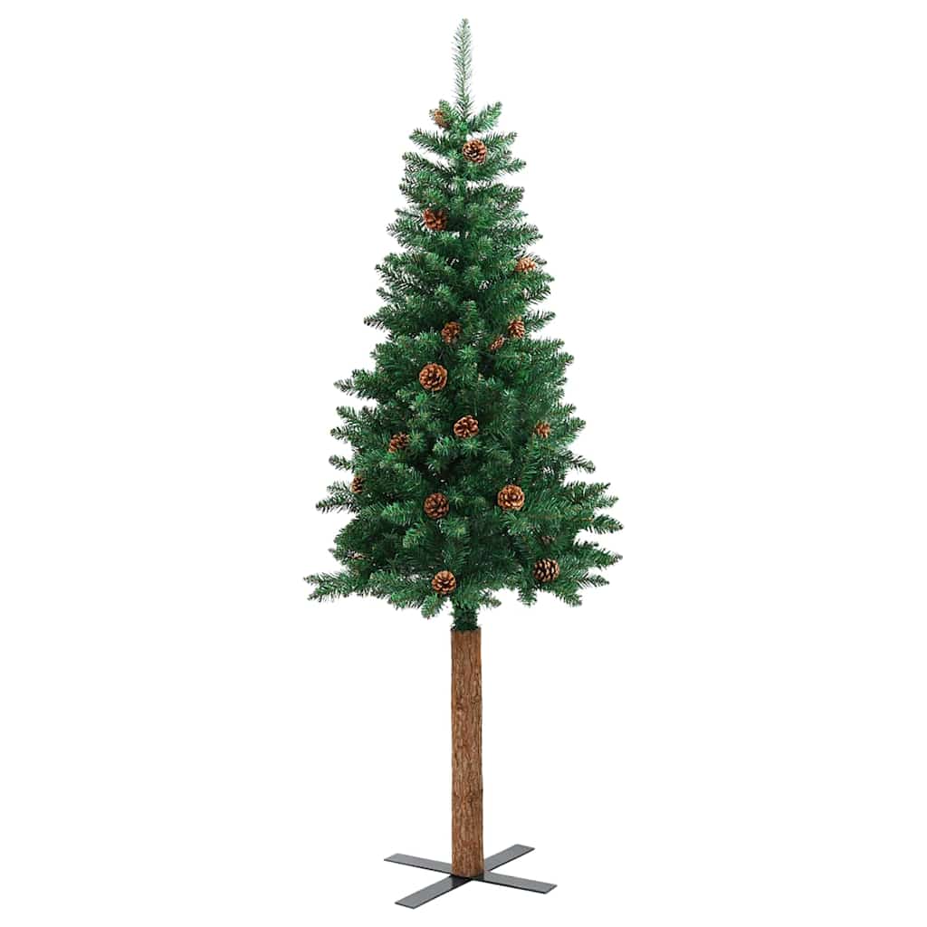 Mršavo božićno drvce Zelena 150 cm PVC i čvrsto drvo bora