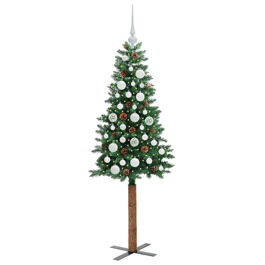 Mršavo božićno drvce Zelena 150 cm PVC i čvrsto drvo bora