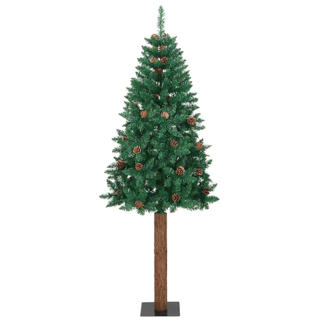 Mršavo božićno drvce Zelena 180 cm PVC i čvrsto drvo bora