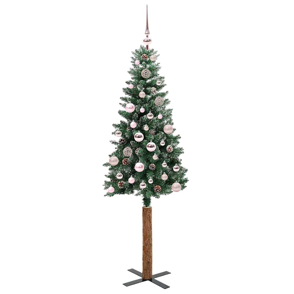 Mršavo božićno drvce Zelena 150 cm PVC i čvrsto drvo bora