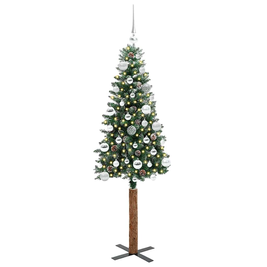 Mršavo božićno drvce Zelena 150 cm PVC i čvrsto drvo bora