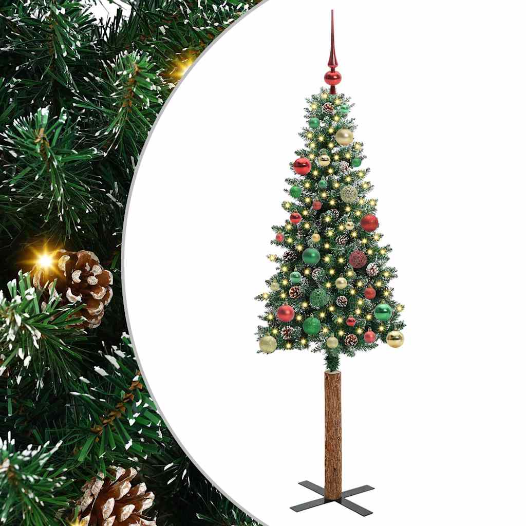 Mršavo božićno drvce Zelena 150 cm PVC i čvrsto drvo bora