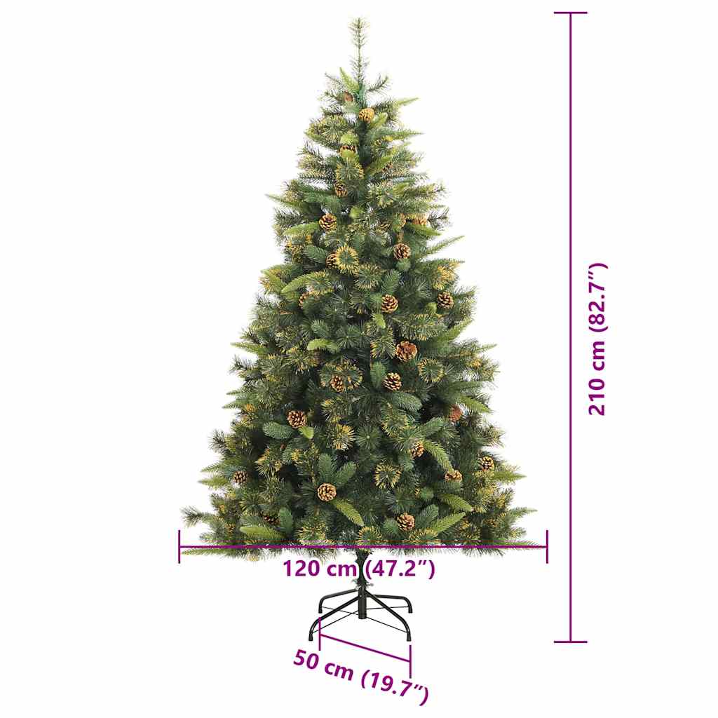 Umjetno Drvo za Božić s Šišarkama Zelena 210 cm