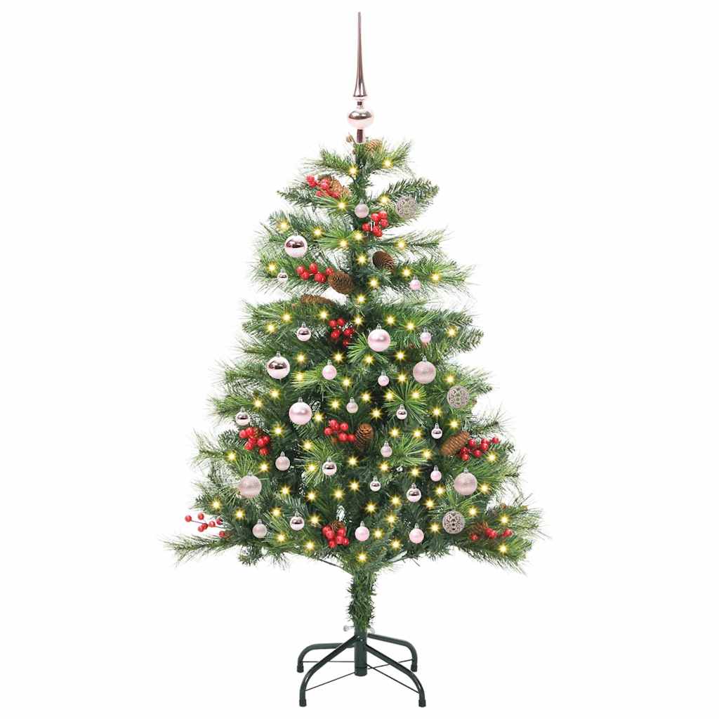Umjetno božićno drvce S LED lampica Zelena 150 cm PVC i metal