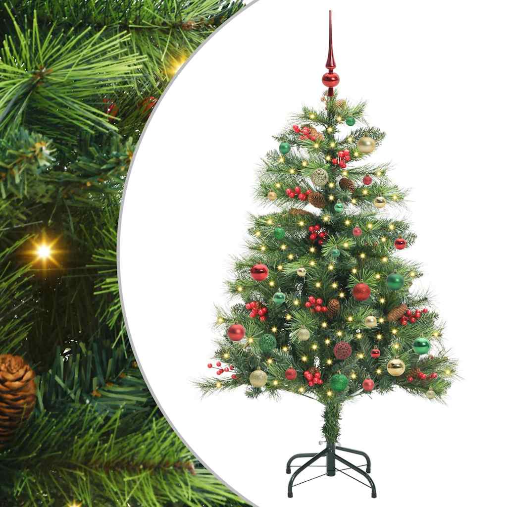 Umjetno božićno drvce S LED lampica Zelena 150 cm PVC i metal