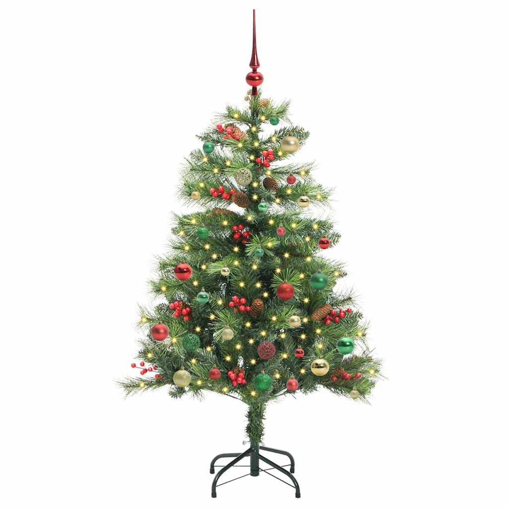 Umjetno božićno drvce S LED lampica Zelena 150 cm PVC i metal