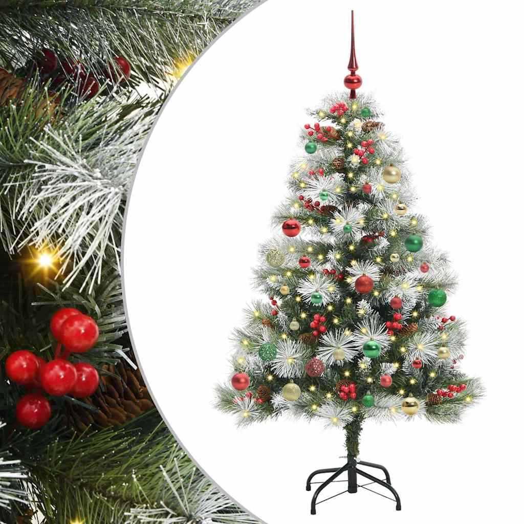 Umjetno božićno drvce S LED lampica Zelena i bijela 150 cm