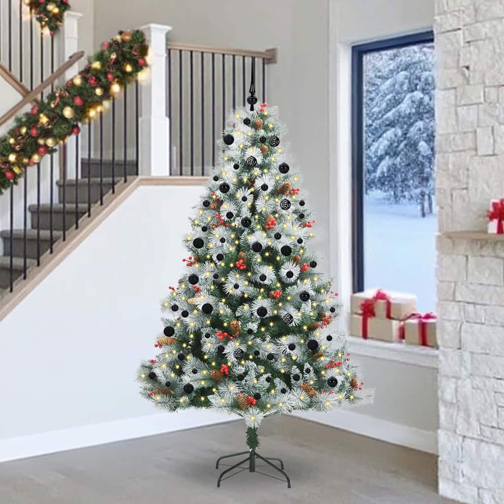 Umjetno božićno drvce S LED lampica Zelena i bijela 240 cm