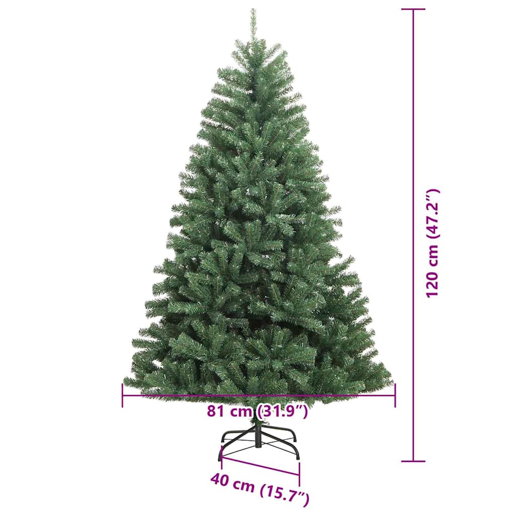 Umjetno božićno drvce s nogom Zelena 120 cm PVC i metal