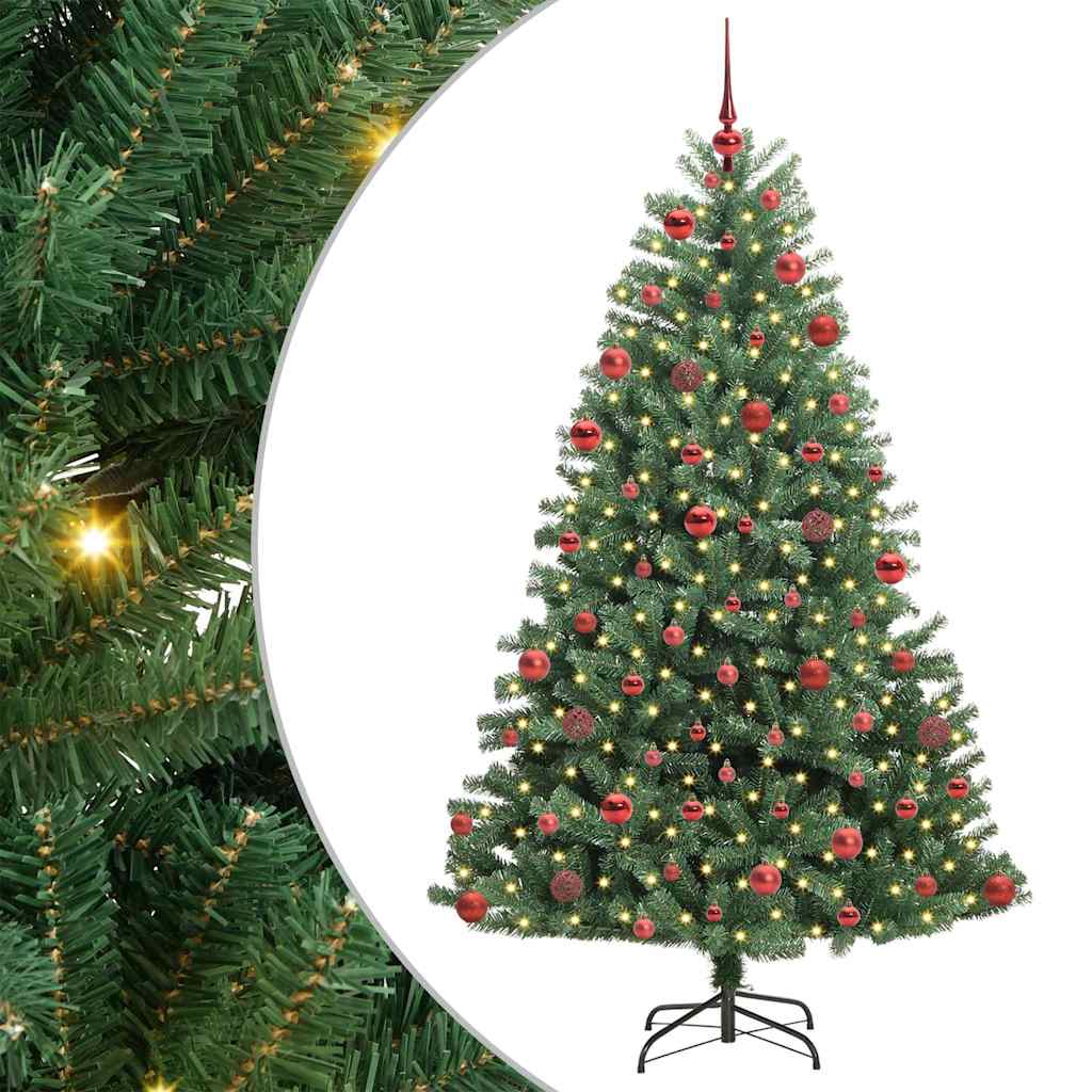 Umjetno božićno drvce s nogom Zelena 180 cm PVC i metal