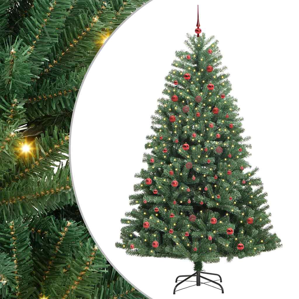 Umjetno božićno drvce s nogom Zelena 210 cm PVC i metal