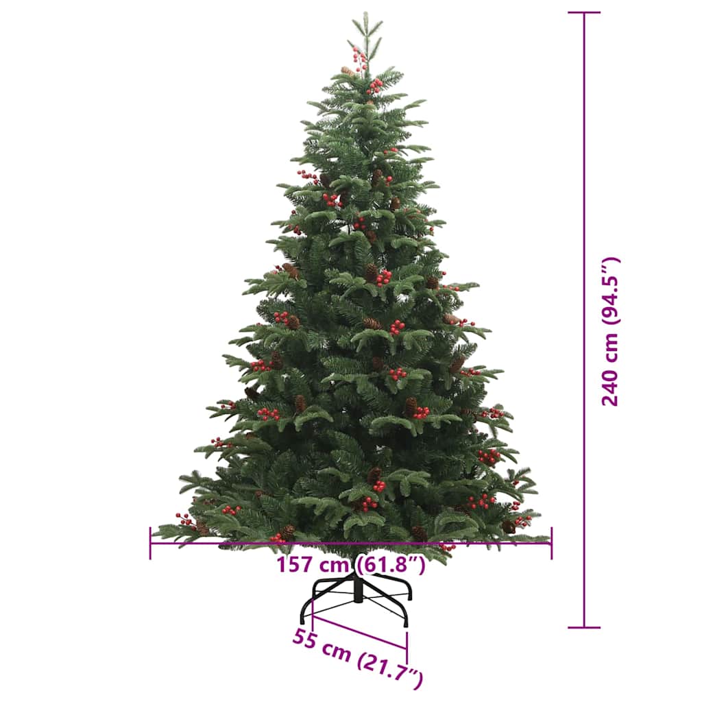 Umjetno božićno drvce Zelena 240 cm PVC i Metal i Plastika