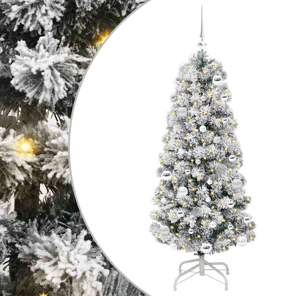 Umjetno božićno drvce s nogom Zelena i bijela 150 cm