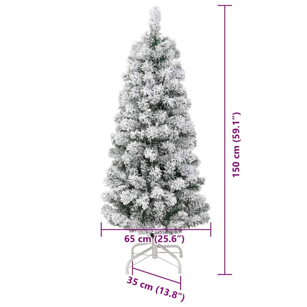 Umjetno božićno drvce s nogom Zelena i bijela 150 cm
