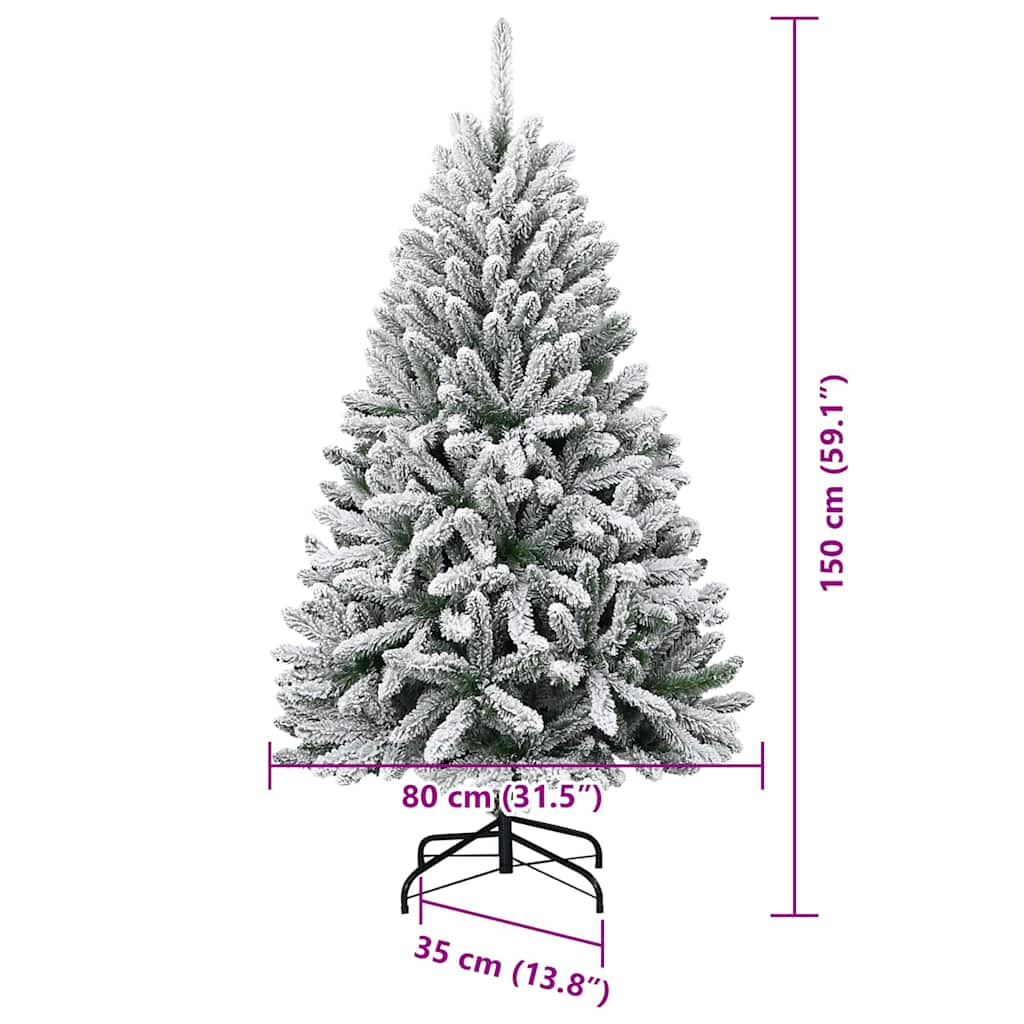 Umjetno božićno drvce Zelena i bijela 150 cm PVC i metal