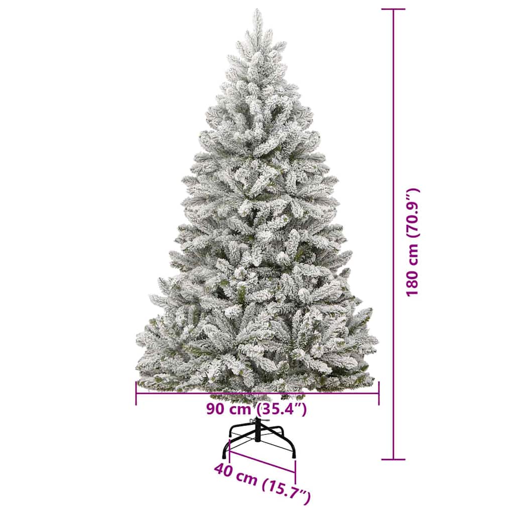 Umjetno božićno drvce Zelena i bijela 180 cm PVC i metal