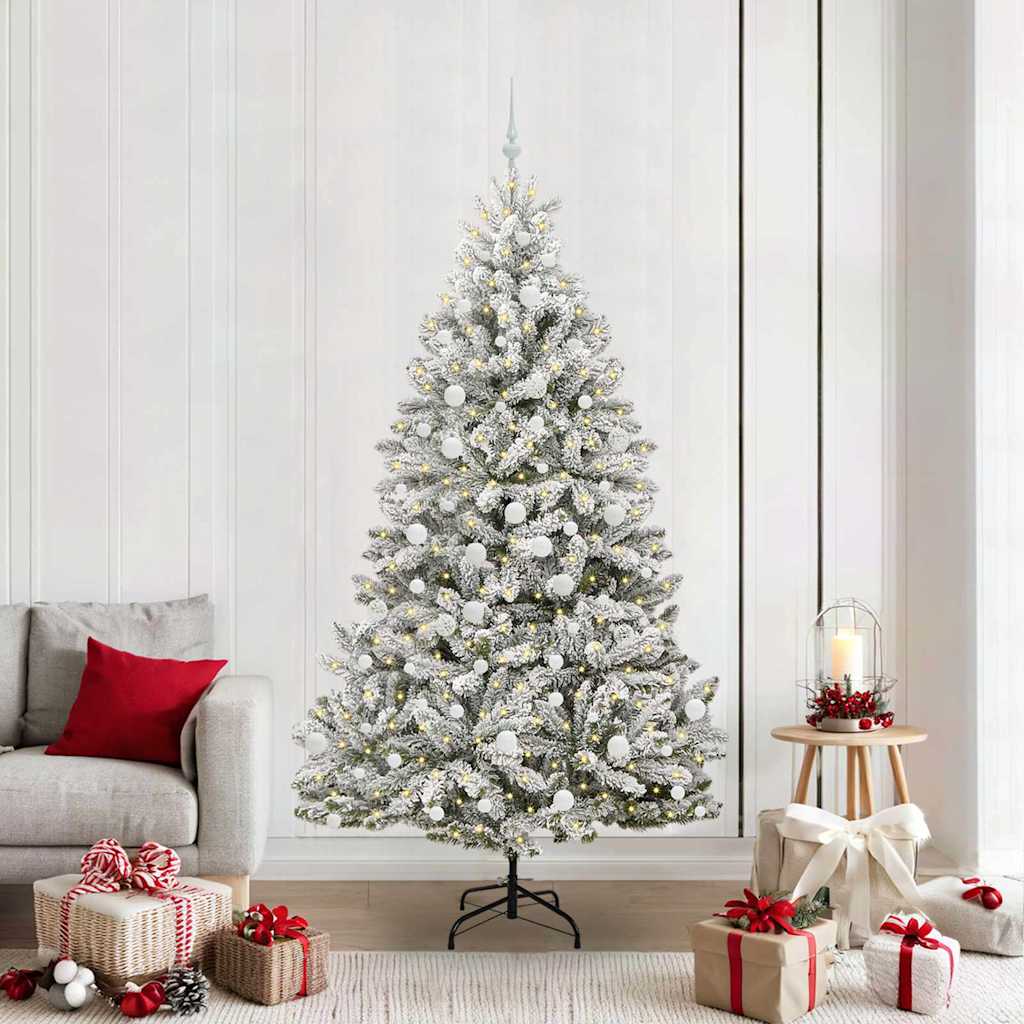 Umjetno božićno drvce Zelena i bijela 210 cm PVC i metal