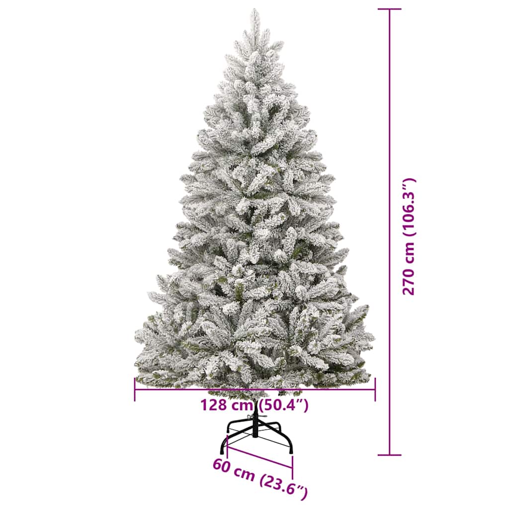 Umjetno božićno drvce s nogom Zelena i bijela 270 cm