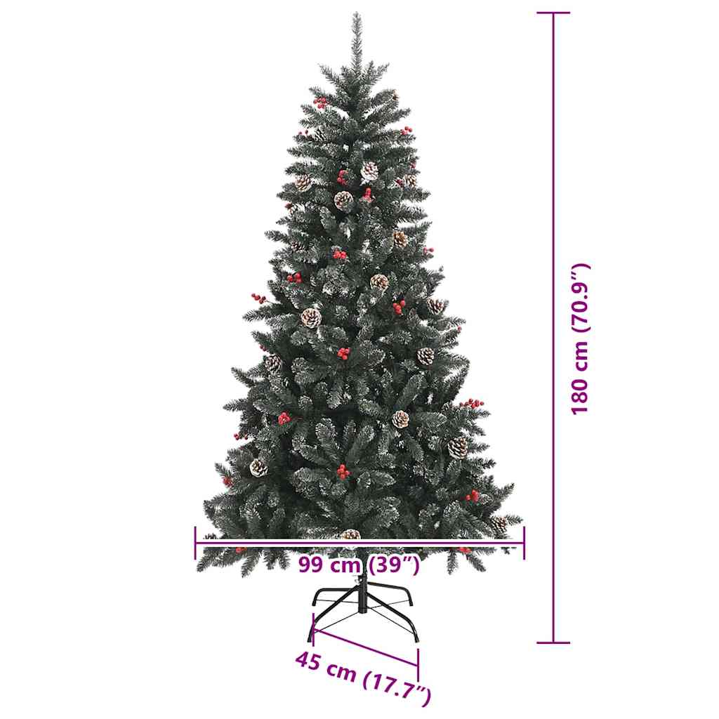 Umjetno božićno drvce Zelena 180 cm PVC, Plastika i Čelik