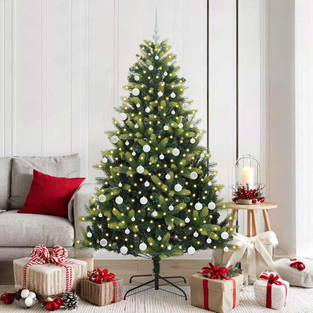 Umjetno savitljivo božićno drvce s 300 LED dioda Zelena 180 cm