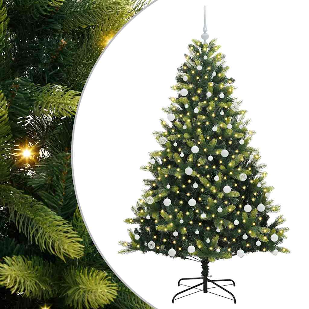 Umjetno savitljivo božićno drvce s 300 LED dioda Zelena 180 cm
