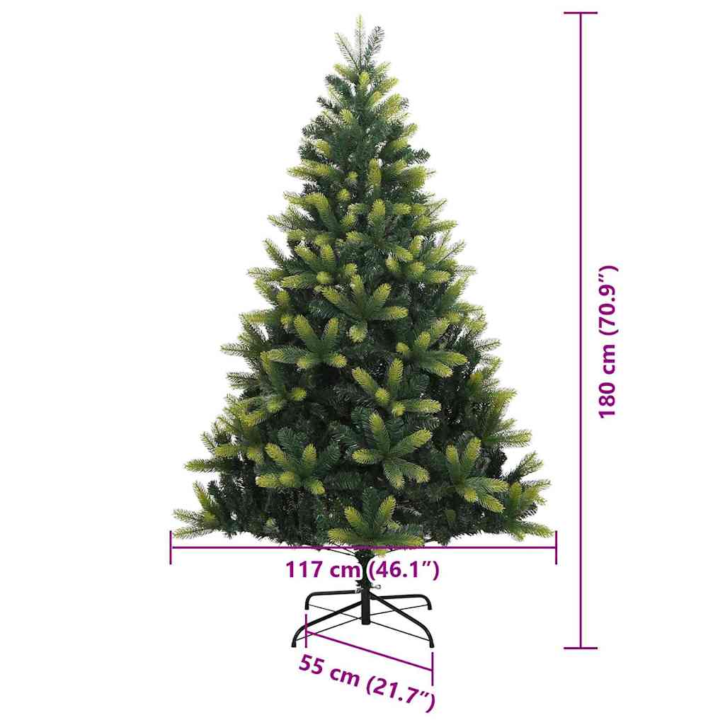 Umjetno savitljivo božićno drvce s 300 LED dioda Zelena 180 cm