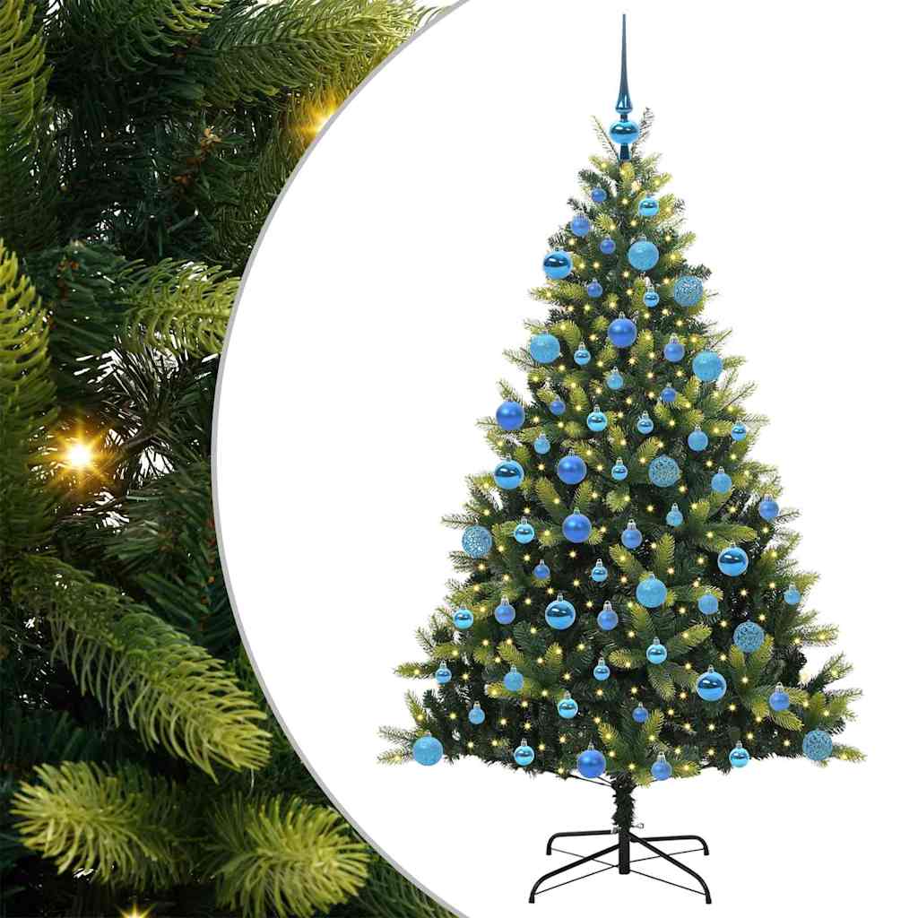 Umjetno savitljivo božićno drvce s 300 LED dioda Zelena 180 cm