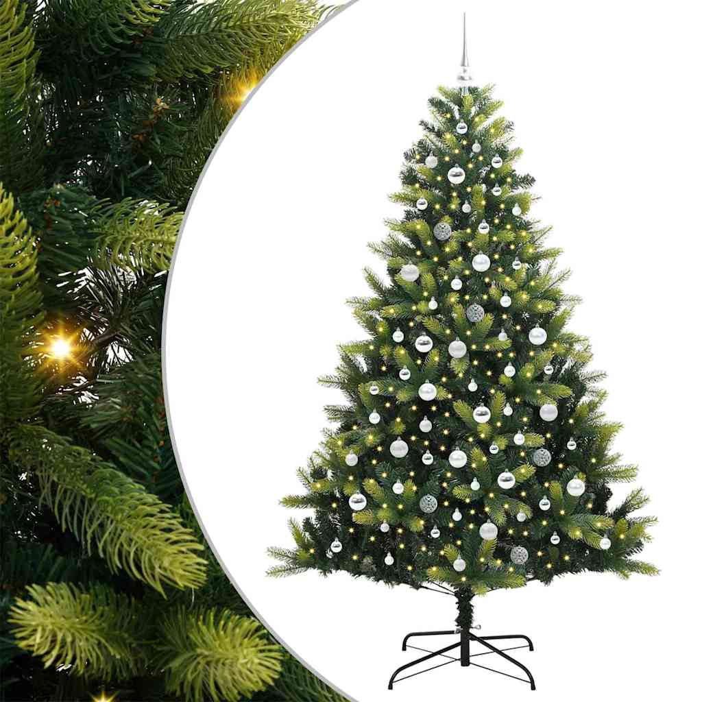 Umjetno savitljivo božićno drvce s 300 LED dioda Zelena 210 cm