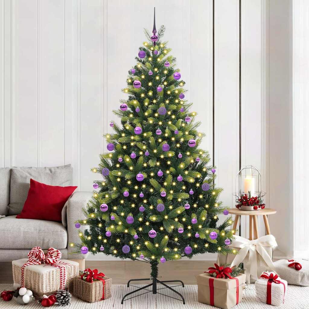 Umjetno savitljivo božićno drvce s 300 LED dioda Zelena 210 cm