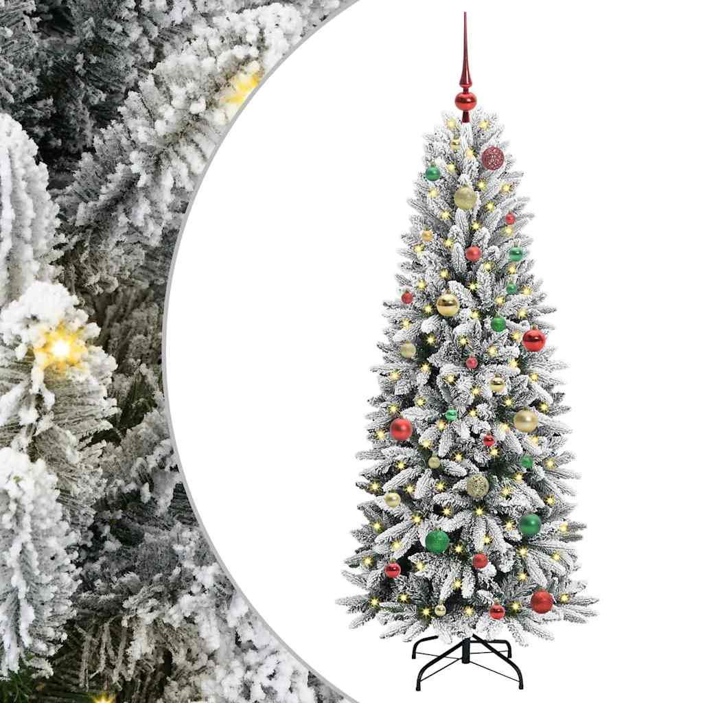 Umjetno božićno drvce Bijela 150 cm PVC, plastika, čelik i PE